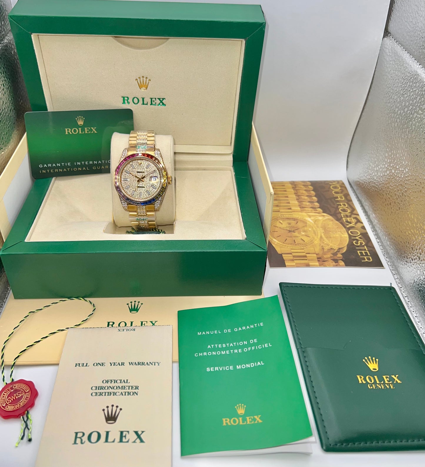 Rainbow Stone Super Clone Automatic – Jubilee Chain