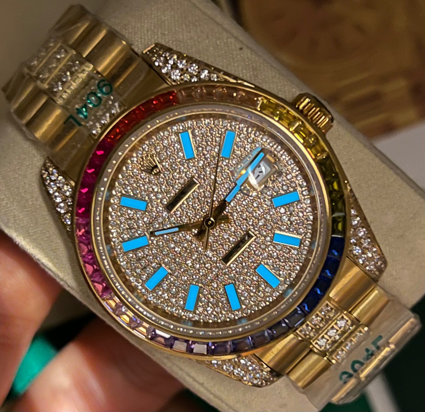 Rainbow Stone Super Clone Automatic – Jubilee Chain