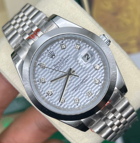Silver Texture Automatic – Jubilee Chain