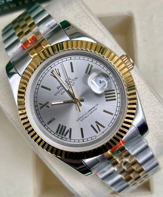 Silver Roman Automatic – Jubilee Chain