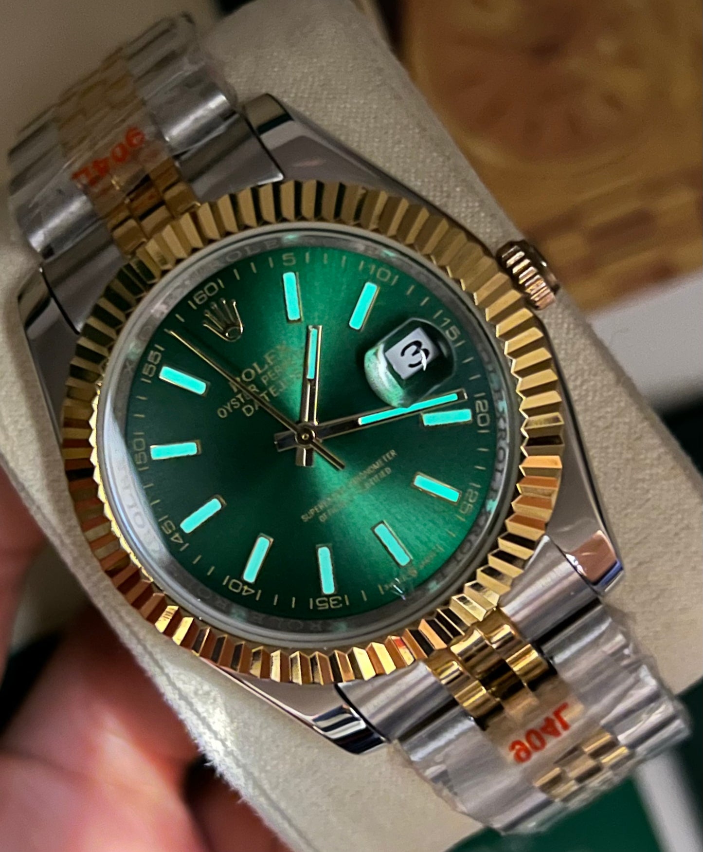 Green Two Tone Automatic – Jubilee Chain