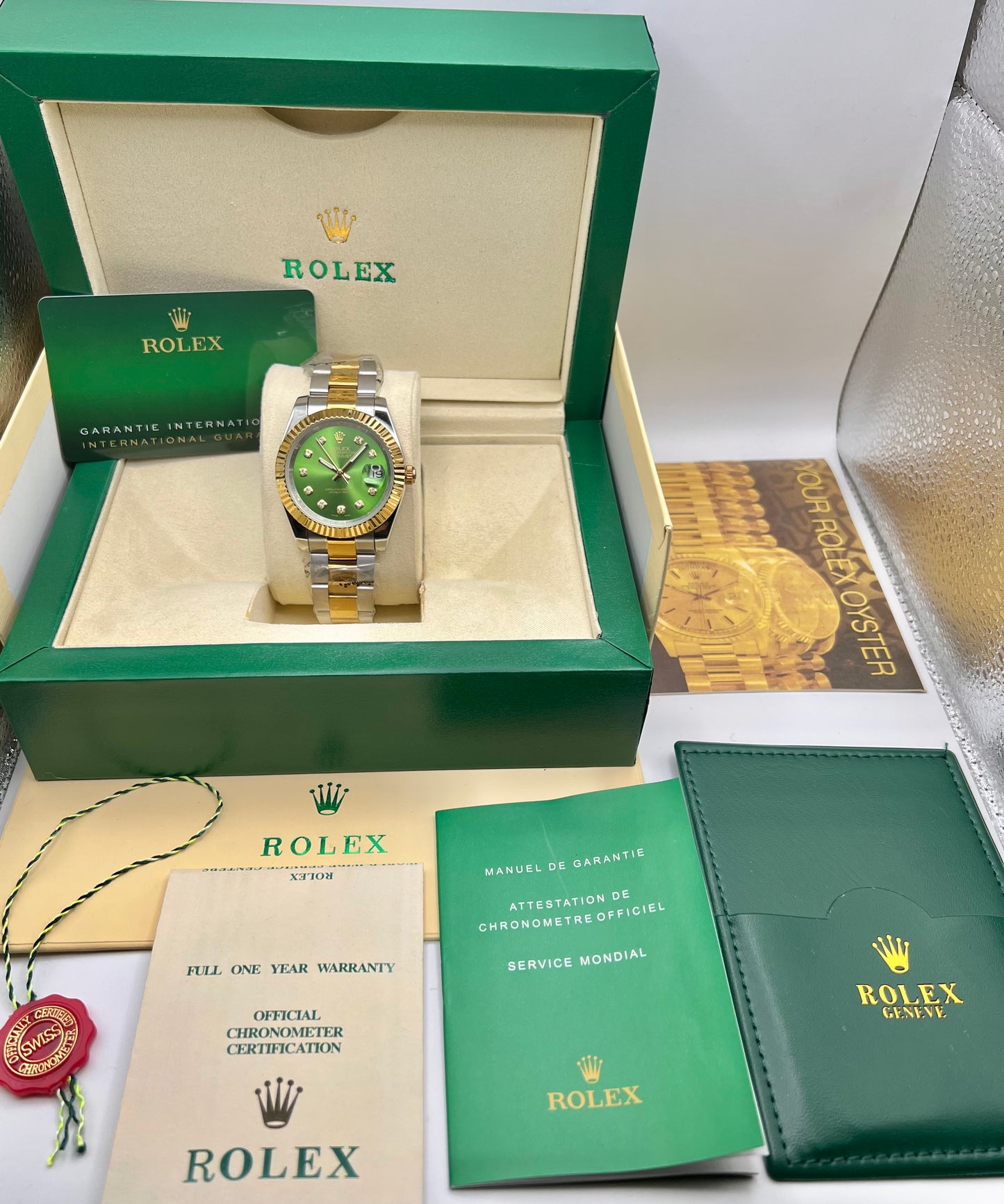 Green Diamond Automatic – Oyster Chain